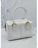 TOD'S WHITE LEATHER SQUARE HANDLE BAG