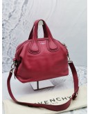 GIVENCHY SMALL NIGHTINGALE BURGUNDY CROSSBODY BAG WITH REMOVABLE STRAP