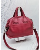 GIVENCHY SMALL NIGHTINGALE BURGUNDY CROSSBODY BAG WITH REMOVABLE STRAP