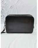 PRADA BLACK SAFFIANO LEATHER SILVER HARDWARE CLUTCH