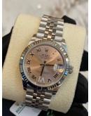 (BRAND NEW) 2021 ROLEX OYSTER PERPETUAL DATEJUST 31 HALF 750 WHITE GOLD REF 278274 DIAMOND SAKURA PINK DIAL 31MM AUTOMATIC WATCH -FULL SET-