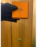 2023 HERMES MINI POP H SUMMER GREEN PENDANT GOLD PLATED NECKLACE