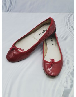 REPETTO CAMILLE RED PATENT LEATHER BALLETS FLATS SIZE 40 1/2