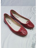 REPETTO CAMILLE RED PATENT LEATHER BALLETS FLATS SIZE 40 1/2