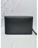 LOUIS VUITTON BELAIA BUSINESS BAG CLUTCH IN BLACK TAIGA LEATHER 