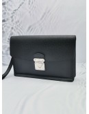 LOUIS VUITTON BELAIA BUSINESS BAG CLUTCH IN BLACK TAIGA LEATHER 