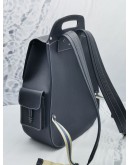 CHRISTIAN DIOR MAXI GALLOP BACKPACK IN BLUE GRAINED CALFSKIN SILVER HARDWARE