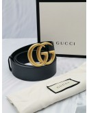 GUCCI MARMONT GG LOGO BLACK LEATHER BELT SIZE 95/38 -FULL SET-