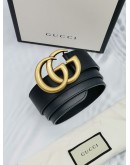 GUCCI MARMONT GG LOGO BLACK LEATHER BELT SIZE 95/38 -FULL SET-