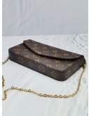 LOUIS VUITTON FELICIE POCHETTE MONOGRAM CANVAS WITH MAROON INNER FLAP CHAIN SHOULDER BAG -FULL SET-