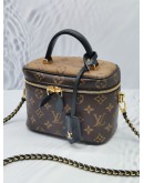 LOUIS VUITTON M45165 VANITY PM BROWN MONOGRAM REVERSE CANVAS WITH STRAP