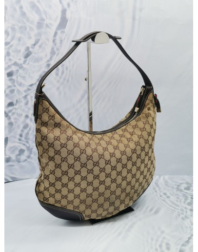 GUCCI PRINCY SEMI GG CANVAS HOBO SHOULDER BAG