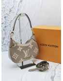 LOUIS VUITTON MONOGRAM EMPREINTE LEATHER BAGATELLE BICOLOR IN TOURTERELLE GREY / CREME BEIGE