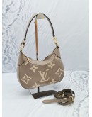 LOUIS VUITTON MONOGRAM EMPREINTE LEATHER BAGATELLE BICOLOR IN TOURTERELLE GREY / CREME BEIGE