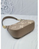 LOUIS VUITTON MONOGRAM EMPREINTE LEATHER BAGATELLE BICOLOR IN TOURTERELLE GREY / CREME BEIGE