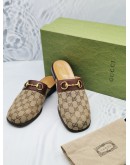 GUCCI GG SUPREME CANVAS HORSEBIT SLIPPER SIZE 7 -FULL SET-