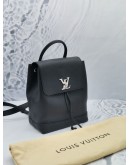 LOUIS VUITTON LOCKME BACKPACK IN BLACK CALFSKIN LEATHER SILVER HARDWARE 