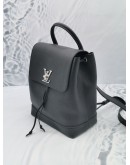 LOUIS VUITTON LOCKME BACKPACK IN BLACK CALFSKIN LEATHER SILVER HARDWARE 