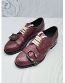 GUCCI PURPLE LEATHER QUEERCORE BROGUE DERBY LOAFER SIZE 7 1/2 -FULL SET-