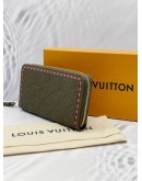 (UNUSED) LOUIS VUITTON LIMITED EDITION KHAKI GREEN EMBOSSED MONOGRAM EMPREINTE LEATHER LONG ZIPPY WALLET -FULL SET-