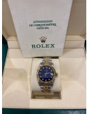 ROLEX OYSTER PERPETUAL LADY DATEJUST HALF 750 YELLOW GOLD DIAMOND ROYAL BLUE DIAL REF 68273 31MM AUTOMATIC YEAR 2003 WATCH -FULL SET-