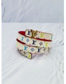 LOUIS VUITTON 20MM WHITE MONOGRAM MULTICOLOR BELT