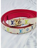 LOUIS VUITTON 20MM WHITE MONOGRAM MULTICOLOR BELT