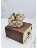 LOUIS VUITTON WHITE DAMIER EBENE CANVAS BELT SIZE 85/34 