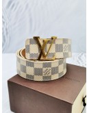 LOUIS VUITTON WHITE DAMIER EBENE CANVAS BELT SIZE 85/34 