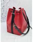 LOUIS VUITTON RED EPI LEATHER BUCKET SHOULDER BAG IN GOLD HARDWARE