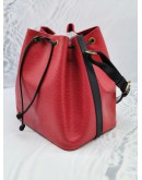 LOUIS VUITTON RED EPI LEATHER BUCKET SHOULDER BAG IN GOLD HARDWARE