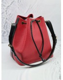 LOUIS VUITTON RED EPI LEATHER BUCKET SHOULDER BAG IN GOLD HARDWARE