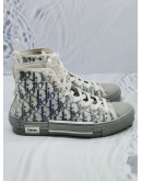CHRISTIAN DIOR B23 HIGH-TOP SNEAKERS IN WHITE AND NAVY BLUE DIOR OBLIQUE CANVAS SIZE 42