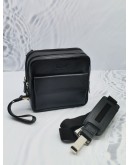 VERSACE SMALL BLACK LEATHER CROSSBODY BAG SILVER HARDWARE WITH STRAP