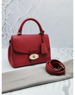 MULBERRY PRIMROSE IN BRIGHT RED GOLD HARDWARE HANDLE BAG WITH CALFSKIN LEATHER