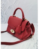 MULBERRY PRIMROSE IN BRIGHT RED GOLD HARDWARE HANDLE BAG WITH CALFSKIN LEATHER