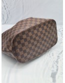 LOUIS VUITTON SIENA MM DAMIER EBENE CANVAS HANDLE BAG WITH LEATHER STRAP 