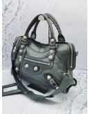 BALENCIAGA GIANT CITY HANDBAG IN GREY LAMBSKIN LEATHER