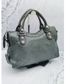 BALENCIAGA GIANT CITY HANDBAG IN GREY LAMBSKIN LEATHER