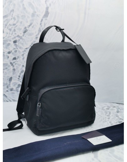 PRADA SIDE LOGO RUCKSACK BLACK NYLON BACKPACK