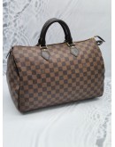 LOUIS VUITTON SPEEDY 35 BROWN DAMIER EBENE CANVAS HANDLE BAG 