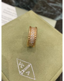 (UNUSED) VCA VAN CLEEF & ARPELS PERLEE RING SNOWFLAKE DIAMONDS 18K ROSE GOLD NO. 51 YEAR 2017 -FULL SET-
