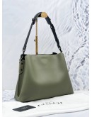 COACH CHARLIE OLIVE GREEN PEBBLED LEATHER BUCKET BAG