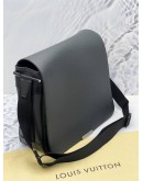 LOUIS VUITTON VIKTOR GREY TAIGA LEATHER MESSENGER BAG