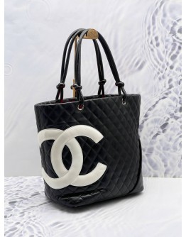 CHANEL CC CAMBON LIGNE CALFSKIN LEATHER LARGE TOTE BAG YEAR 2005