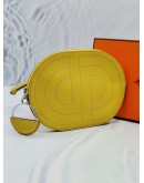 (UNUSED) 2023 HERMES IN THE LOOP TO GO POUCH IN YELLOW LAMBSKIN LEATHER