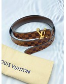 LOUIS VUITTON BROWN DAMIER CANVAS BELT SIZE:80/32