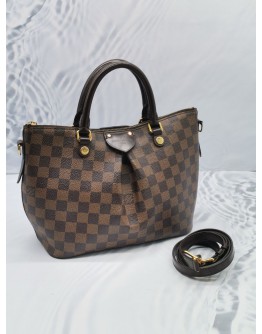 LOUIS VUITTON SIENA PM IN DAMIER EBENE CANVAS HANDLE BAG WITH STRAP