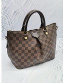 LOUIS VUITTON SIENA PM IN DAMIER EBENE CANVAS HANDLE BAG WITH STRAP