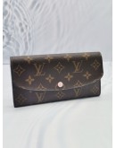 LOUIS VUITTON SARAH MONOGRAM CANVAS BROWN / ROSE BALLERINE PINK LONG WALLET